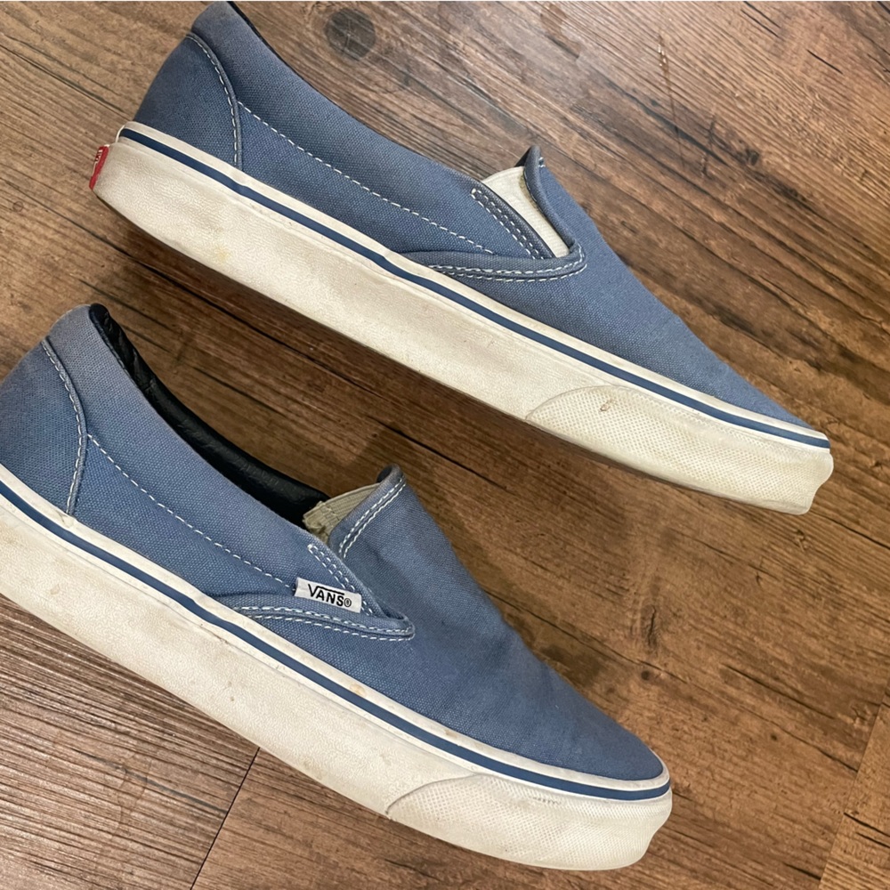 Blue slip on vans
